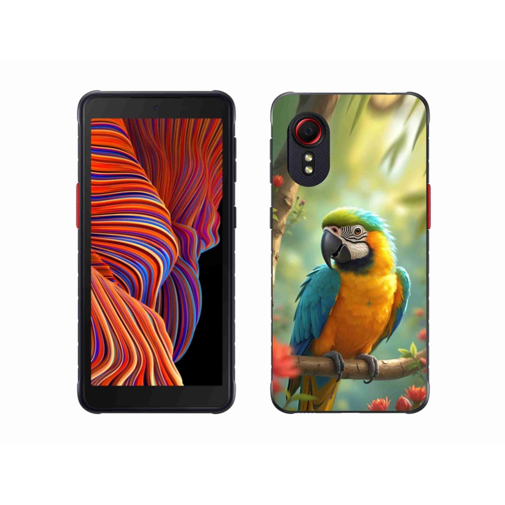 Gélový kryt mmCase na Samsung Galaxy Xcover 5 - papagáj ara modrožltá