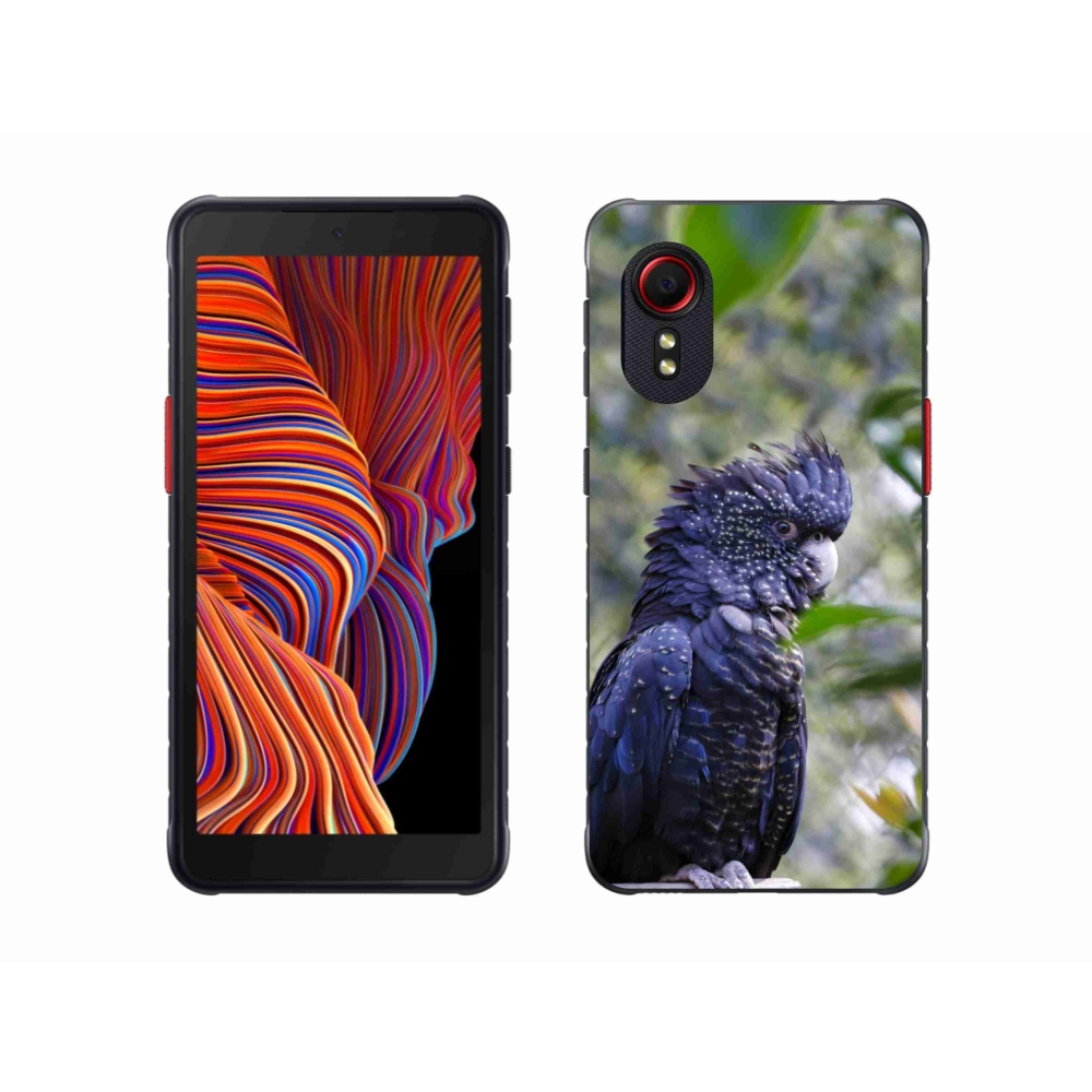 Gélový kryt mmCase na Samsung Galaxy Xcover 5 - papagáj kakadu čierny