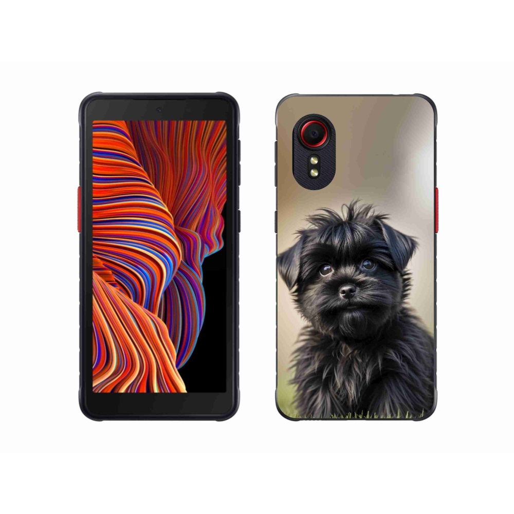 Gélový kryt mmCase na Samsung Galaxy Xcover 5 - roztomilý čierny psík