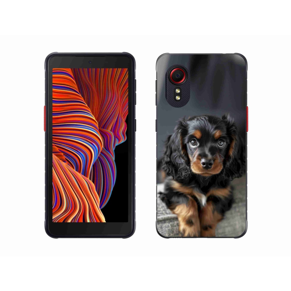 Gélový kryt mmCase na Samsung Galaxy Xcover 5 - roztomilý dlhosrstý jazvečík