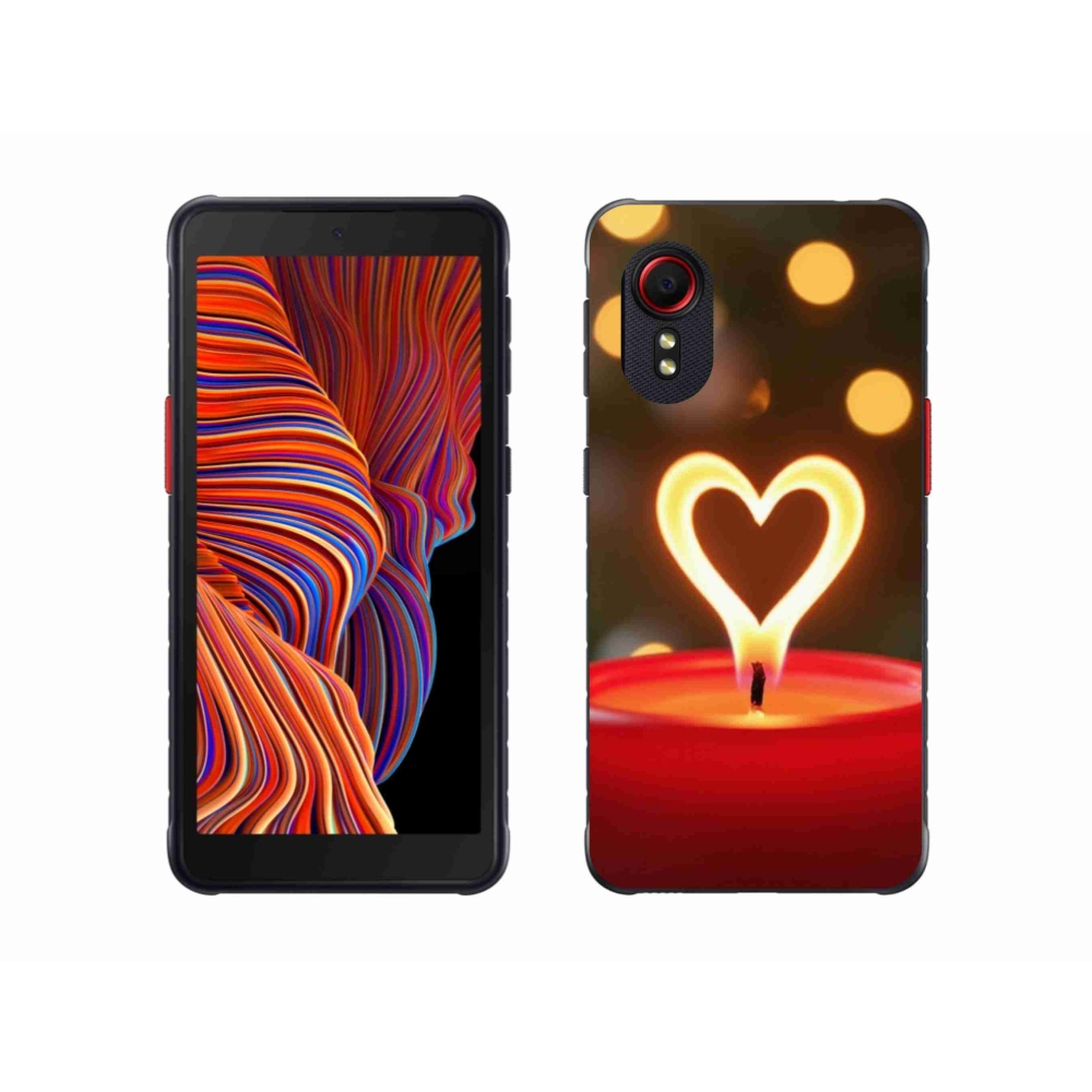 Gélový kryt mmCase na Samsung Galaxy Xcover 5 - srdce z plameňa