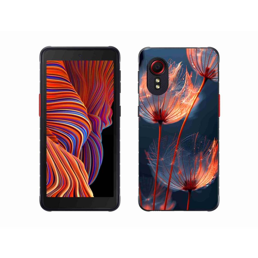 Gélový kryt mmCase na Samsung Galaxy Xcover 5 - svetielkujúce páperie