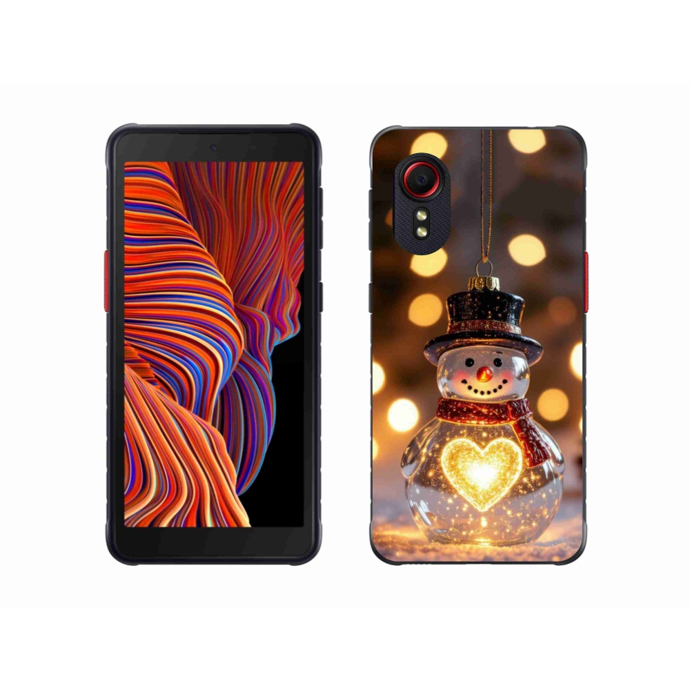 Gélový kryt mmCase na Samsung Galaxy Xcover 5 - svietiaci vianočný snehuliak