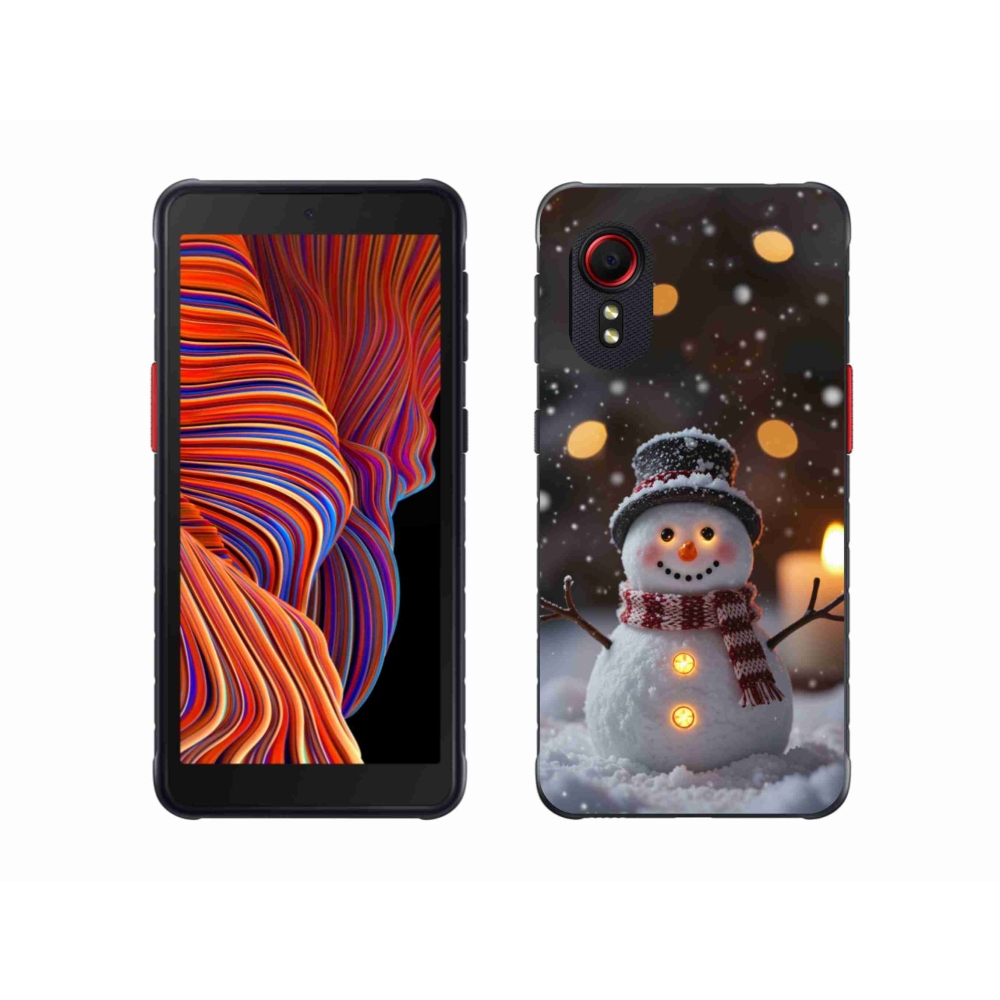 Gélový kryt mmCase na Samsung Galaxy Xcover 5 - veselý snehuliak