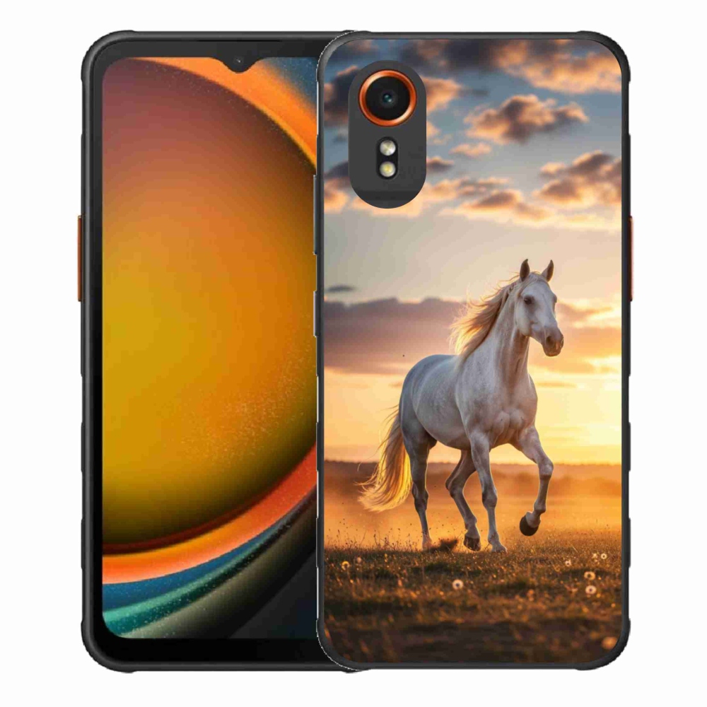 Gélový kryt mmCase na Samsung Galaxy Xcover 7 - bežiaci biely kôň 2