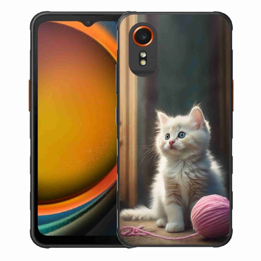 Gélový kryt mmCase na Samsung Galaxy Xcover 7 - biele mačiatko 2
