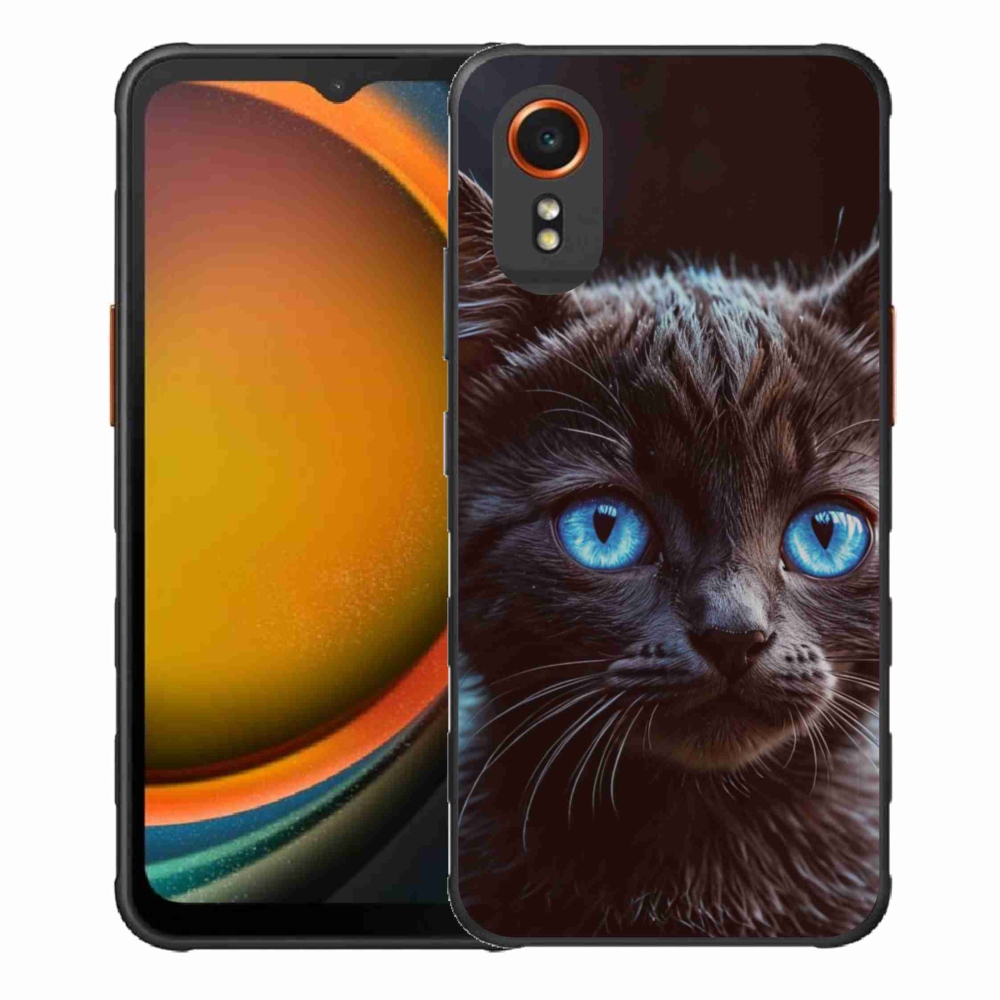 Gélový kryt mmCase na Samsung Galaxy Xcover 7 - čierne mačiatko 2