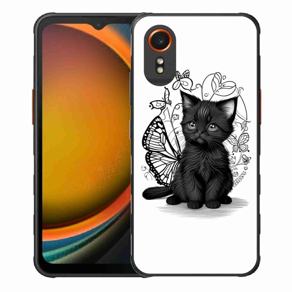 Gélový kryt mmCase na Samsung Galaxy Xcover 7 - čierne mačiatko