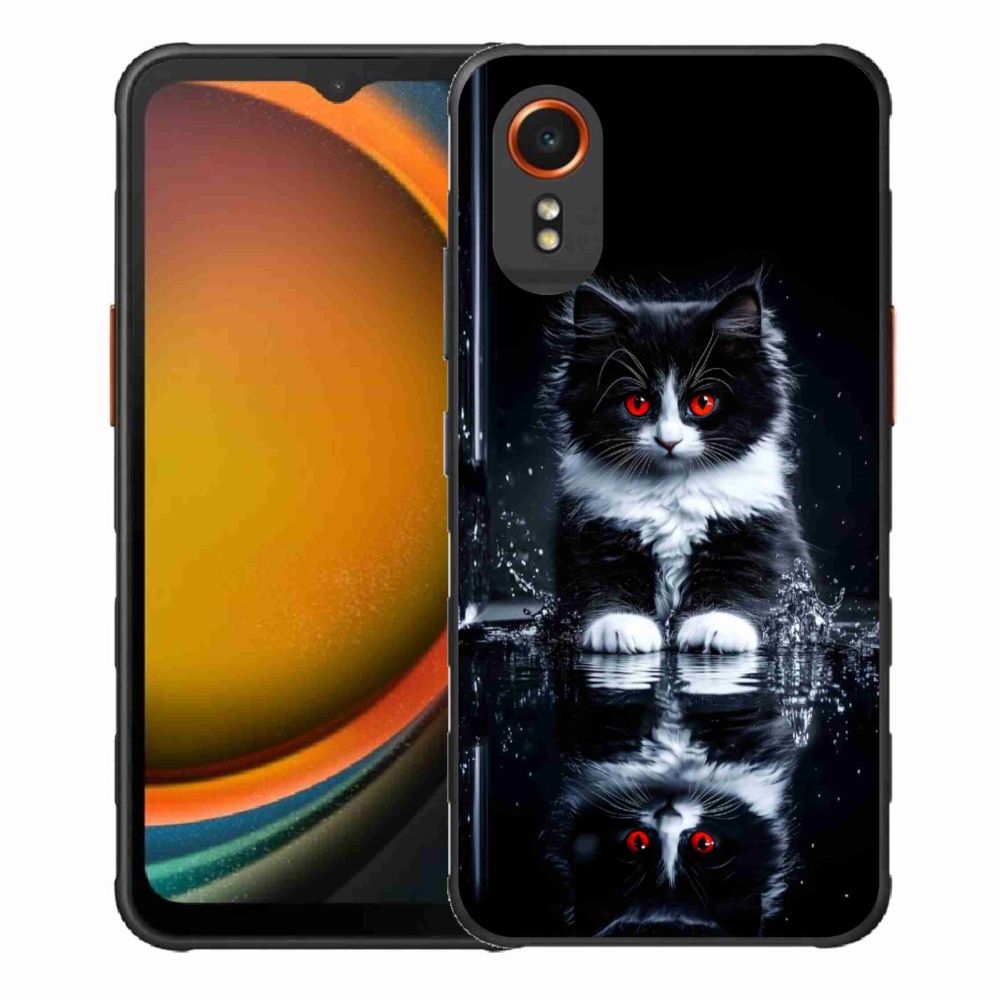 Gélový kryt mmCase na Samsung Galaxy Xcover 7 - čiernobiele mačiatko