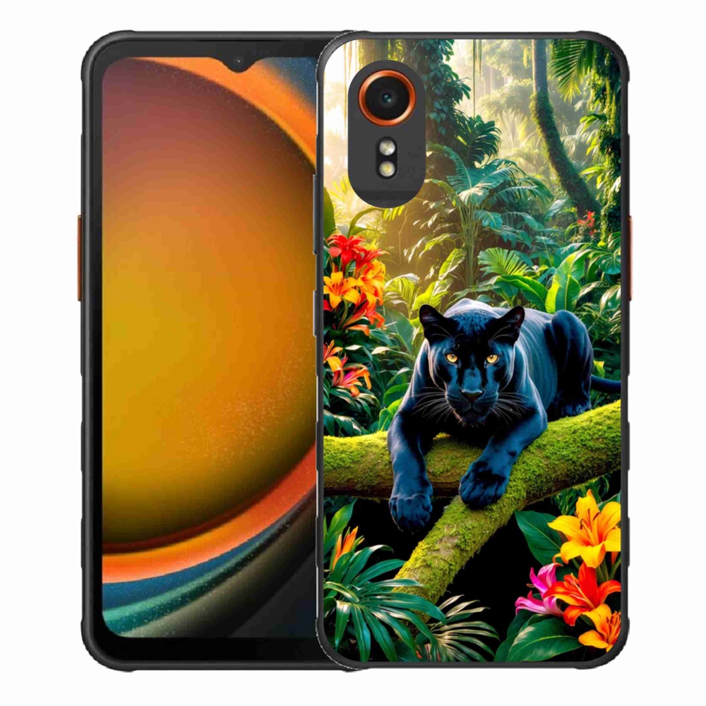 Gélový kryt mmCase na Samsung Galaxy Xcover 7 - čierny panter v džungli