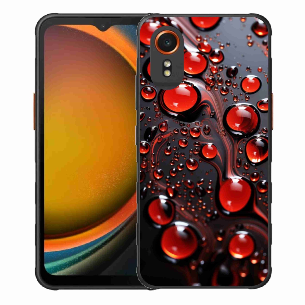 Gélový kryt mmCase na Samsung Galaxy Xcover 7 - červené kvapky 2