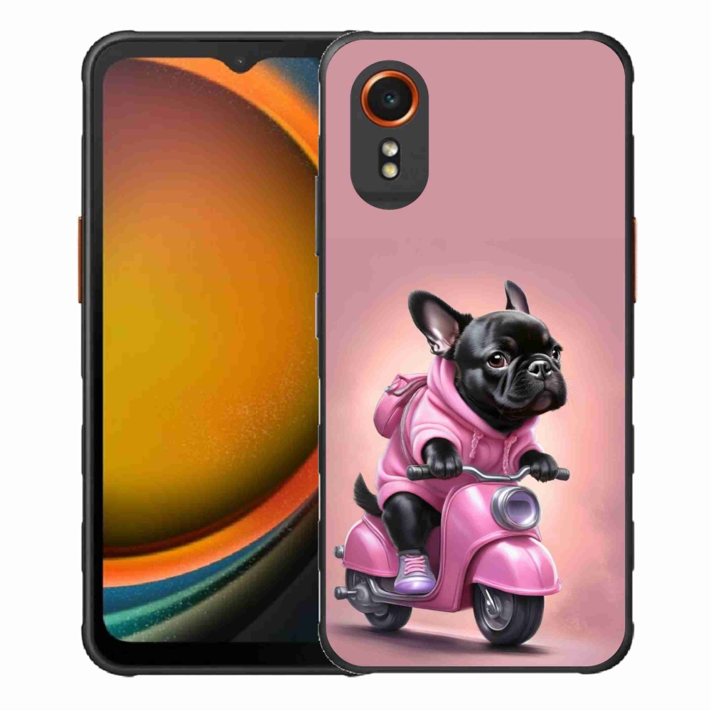 Gélový kryt mmCase na Samsung Galaxy Xcover 7 - francúzsky buldoček na skútri