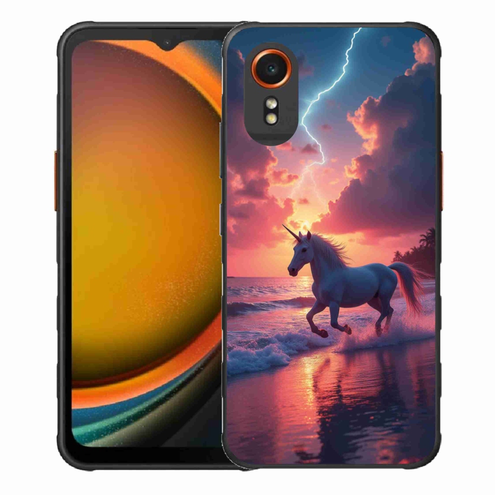 Gélový kryt mmCase na Samsung Galaxy Xcover 7 - jednorožec na pláži
