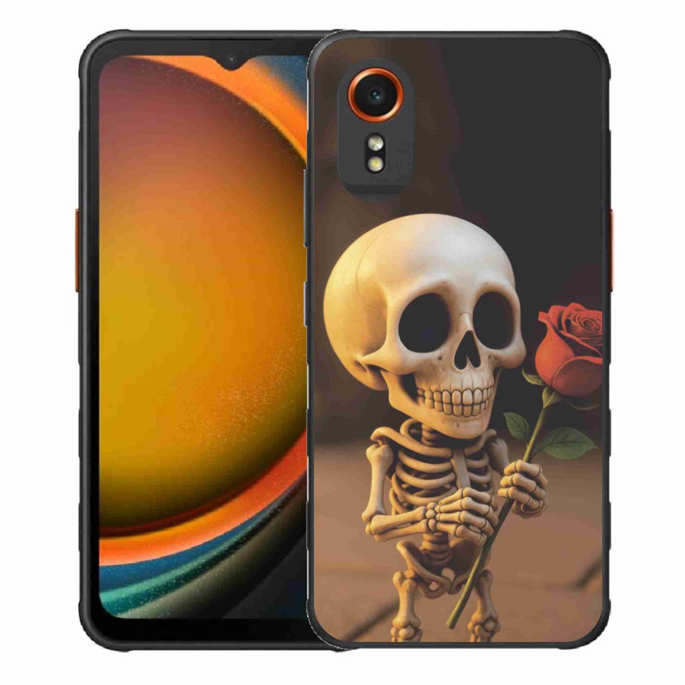 Gélový kryt mmCase na Samsung Galaxy Xcover 7 - kostlivec s ružou