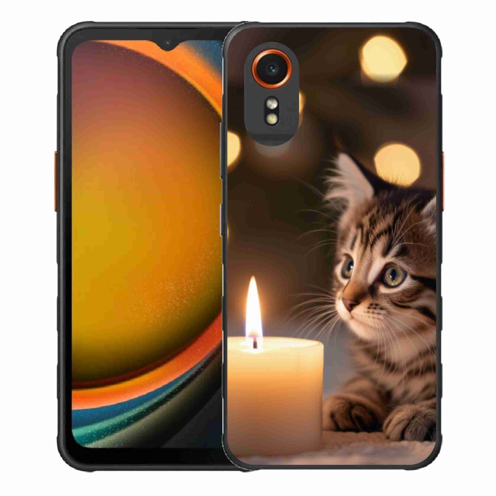 Gélový kryt mmCase na Samsung Galaxy Xcover 7 - mačiatko a sviečka