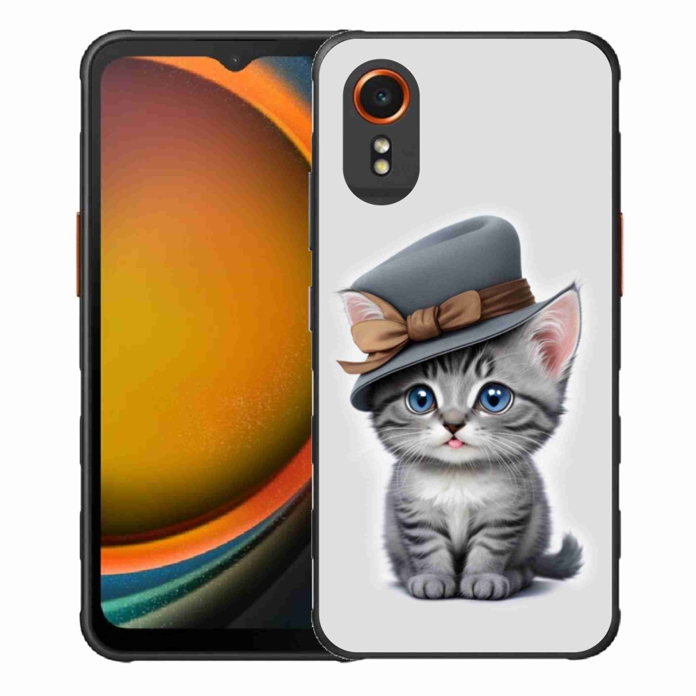 Gélový kryt mmCase na Samsung Galaxy Xcover 7 - mačiatko s klobúkom