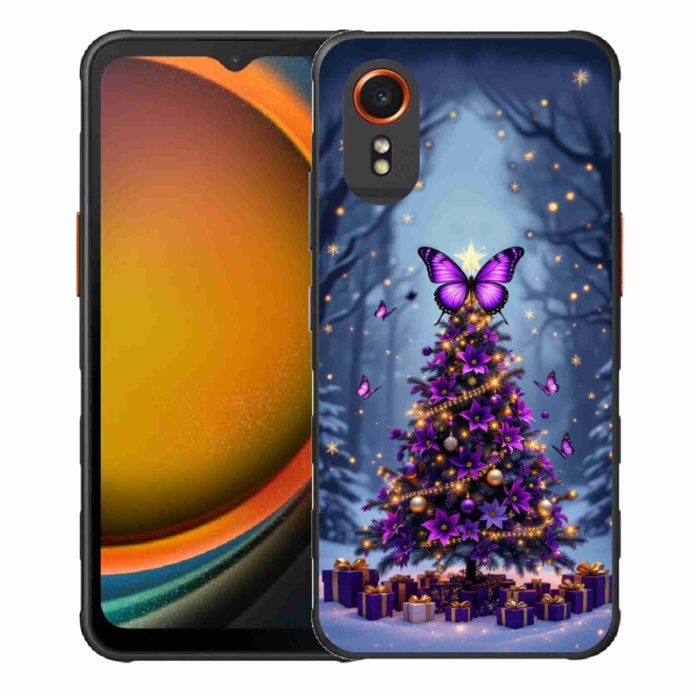 Gélový kryt mmCase na Samsung Galaxy Xcover 7 - motýlí vianočný stromček