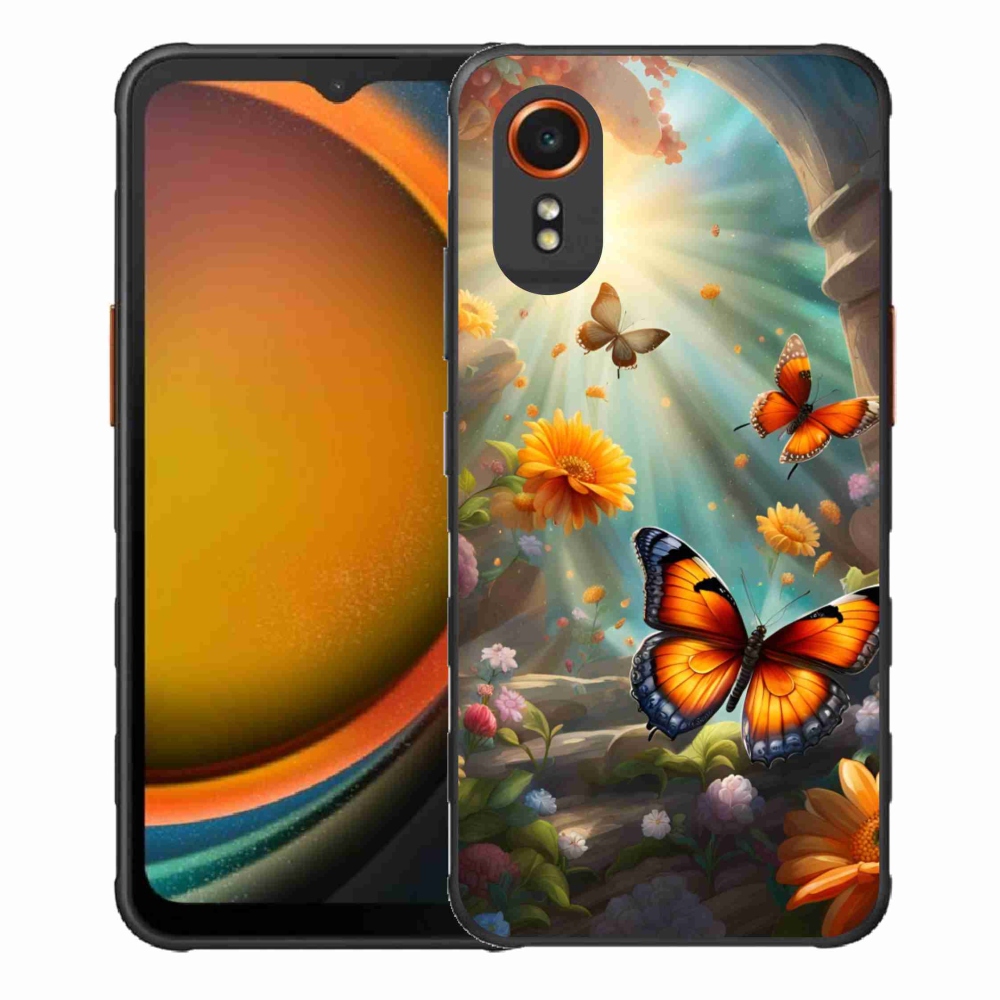 Gélový kryt mmCase na Samsung Galaxy Xcover 7 - motýlia záhrada 2