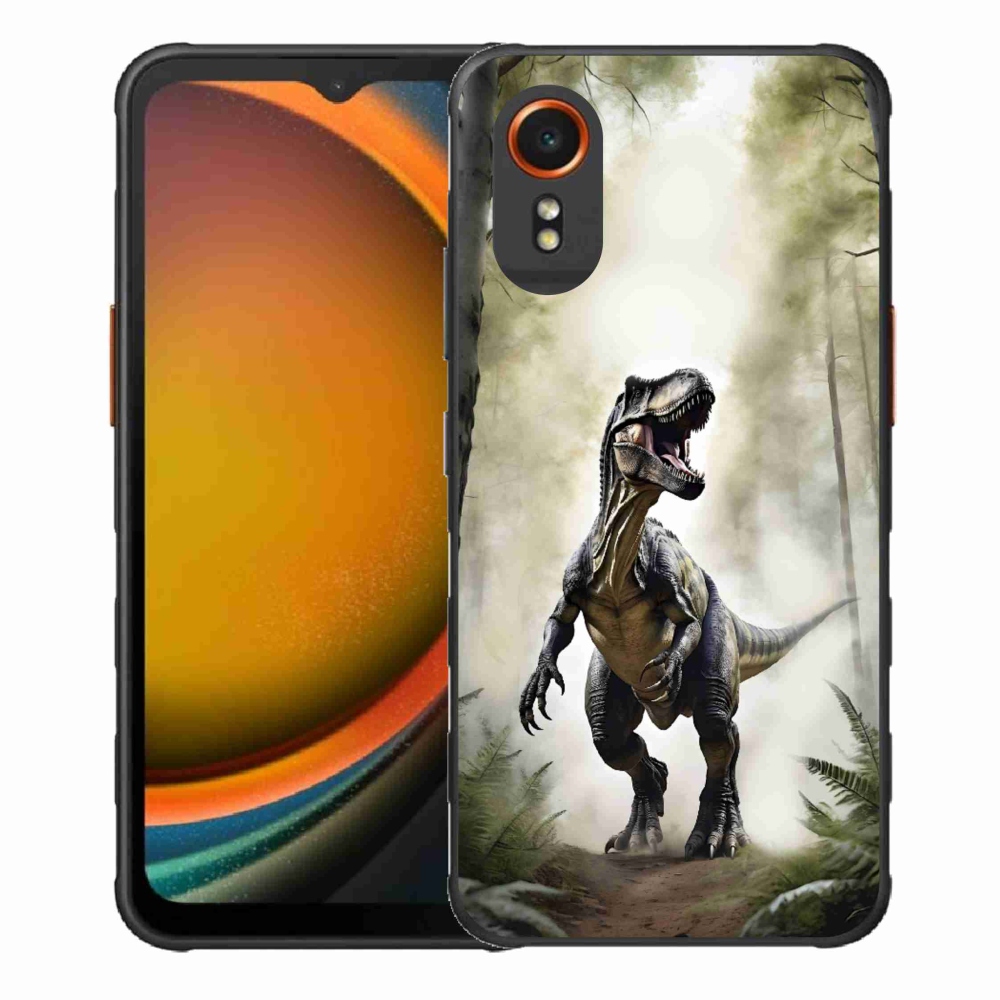 Gélový kryt mmCase na Samsung Galaxy Xcover 7 - naštvaný T-Rex
