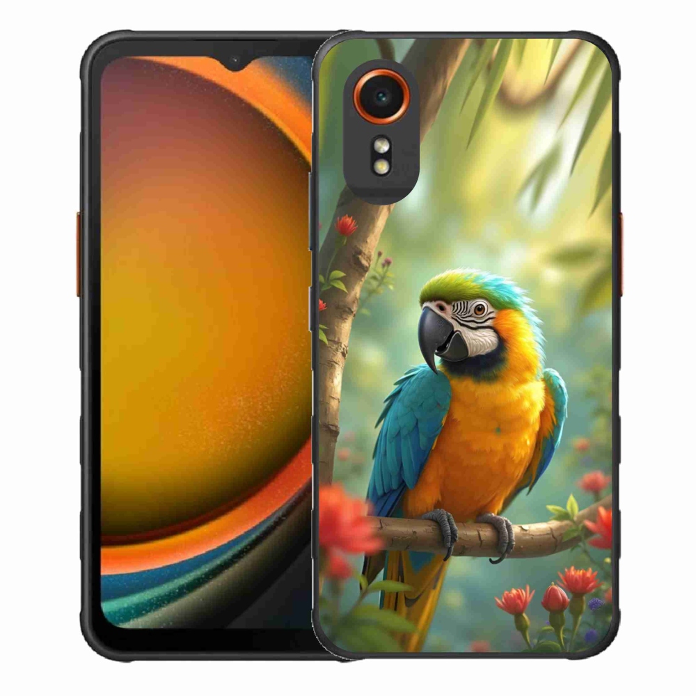 Gélový kryt mmCase na Samsung Galaxy Xcover 7 - papagáj ara modrožltá