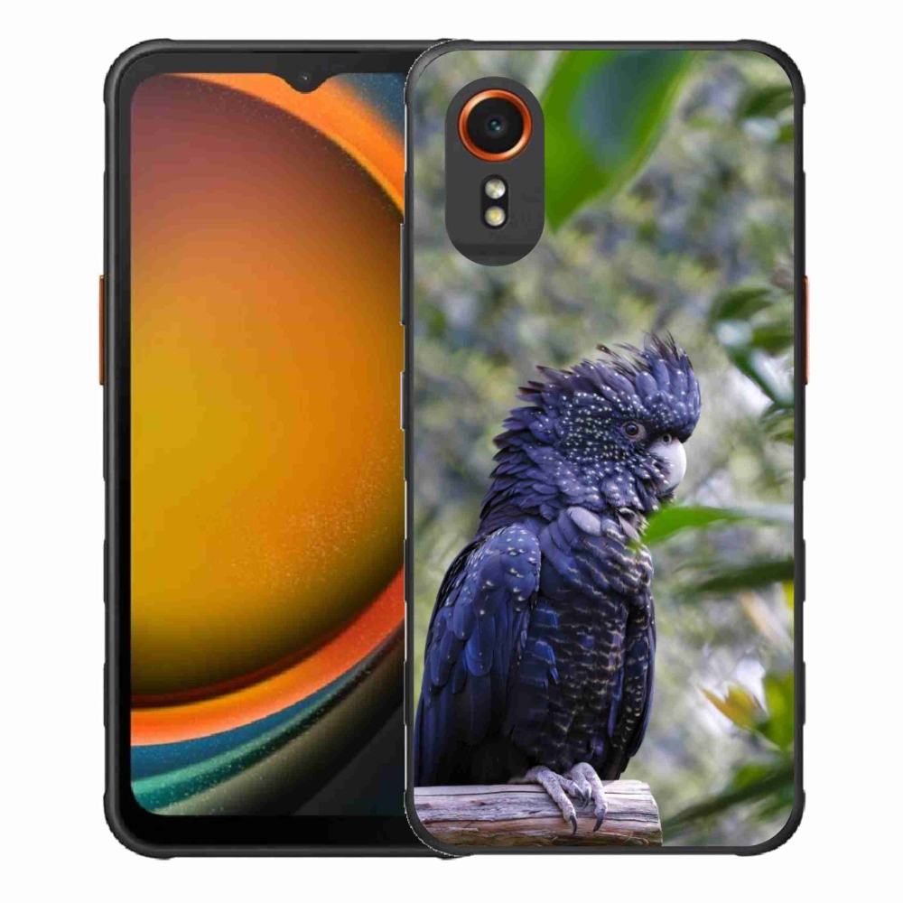 Gélový kryt mmCase na Samsung Galaxy Xcover 7 - papagáj kakadu čierny