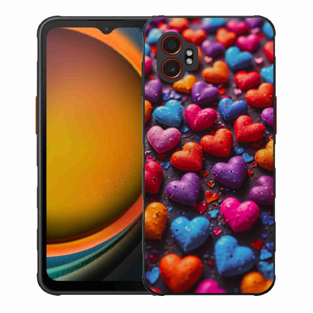 Gélový kryt mmCase na Samsung Galaxy Xcover 7 Pro - farebné srdcia