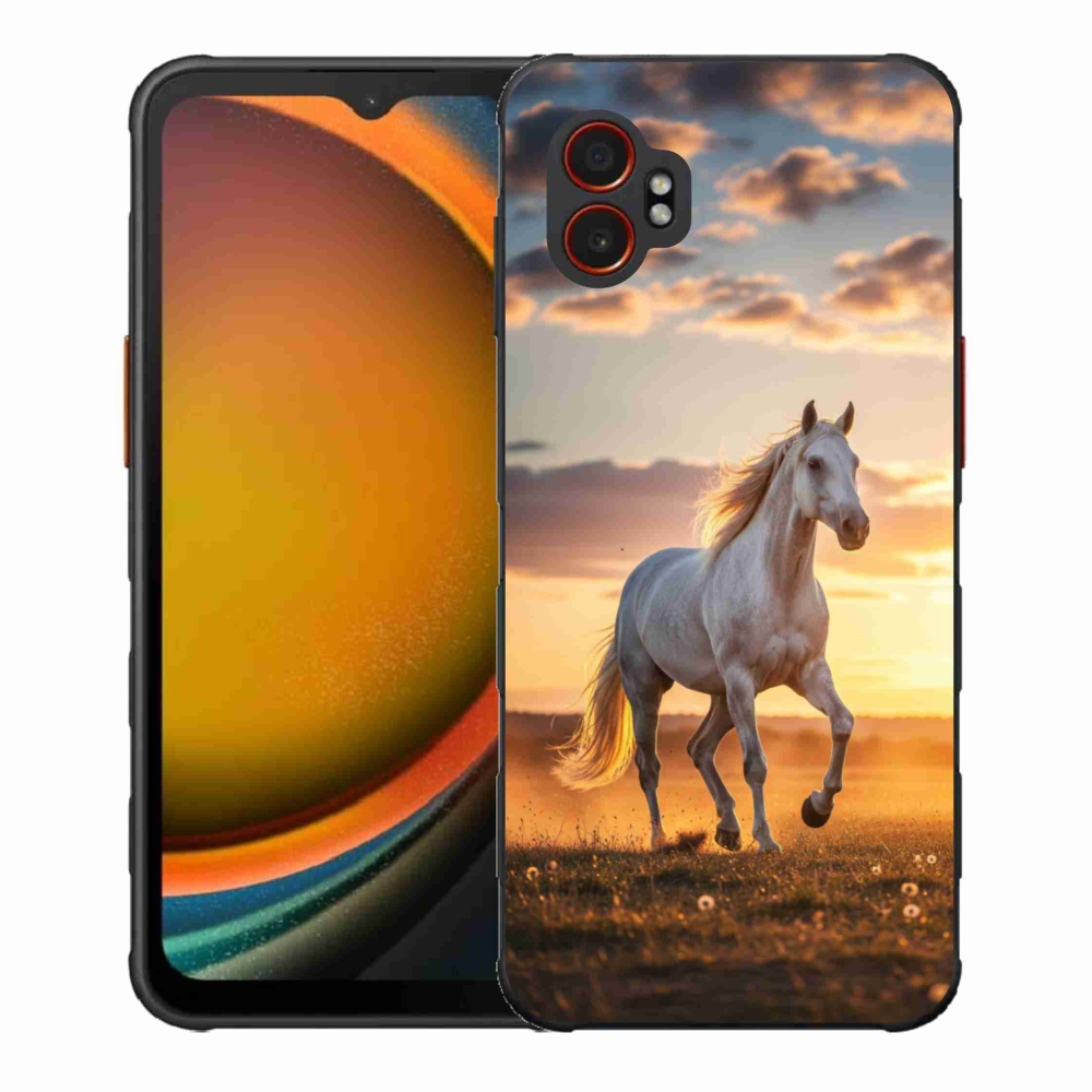 Gélový kryt mmCase na Samsung Galaxy Xcover 7 Pro - bežiaci biely kôň 2