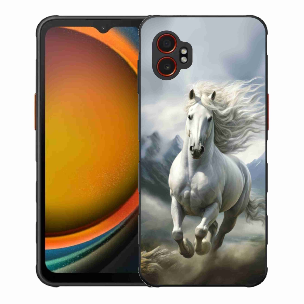 Gélový kryt mmCase na Samsung Galaxy Xcover 7 Pro - bežiaci biely kôň 3