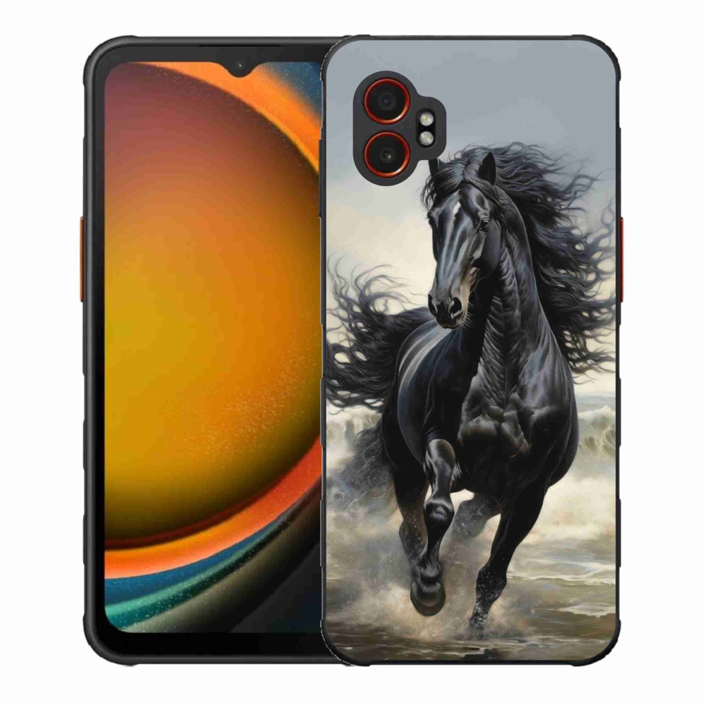Gélový kryt mmCase na Samsung Galaxy Xcover 7 Pro - bežiaci čierny kôň