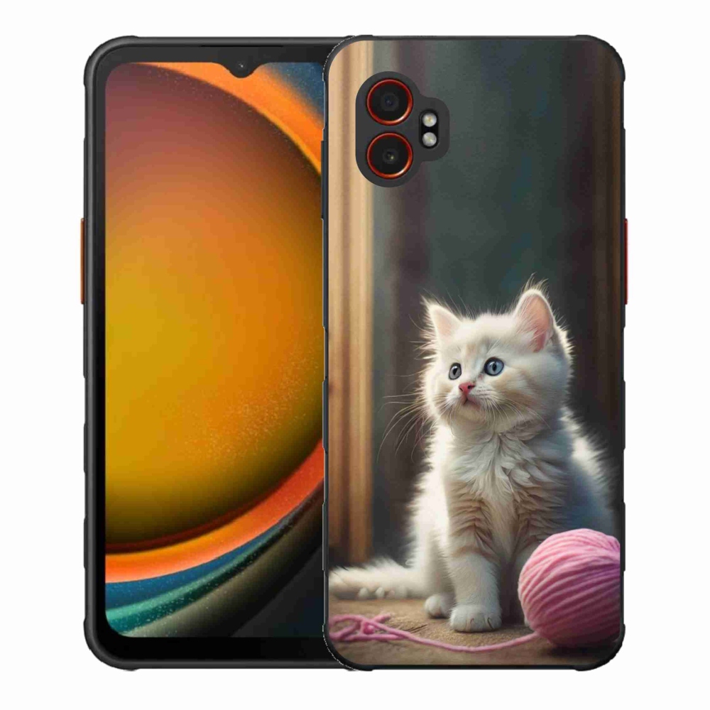Gélový kryt mmCase na Samsung Galaxy Xcover 7 Pro - biele mačiatko 2