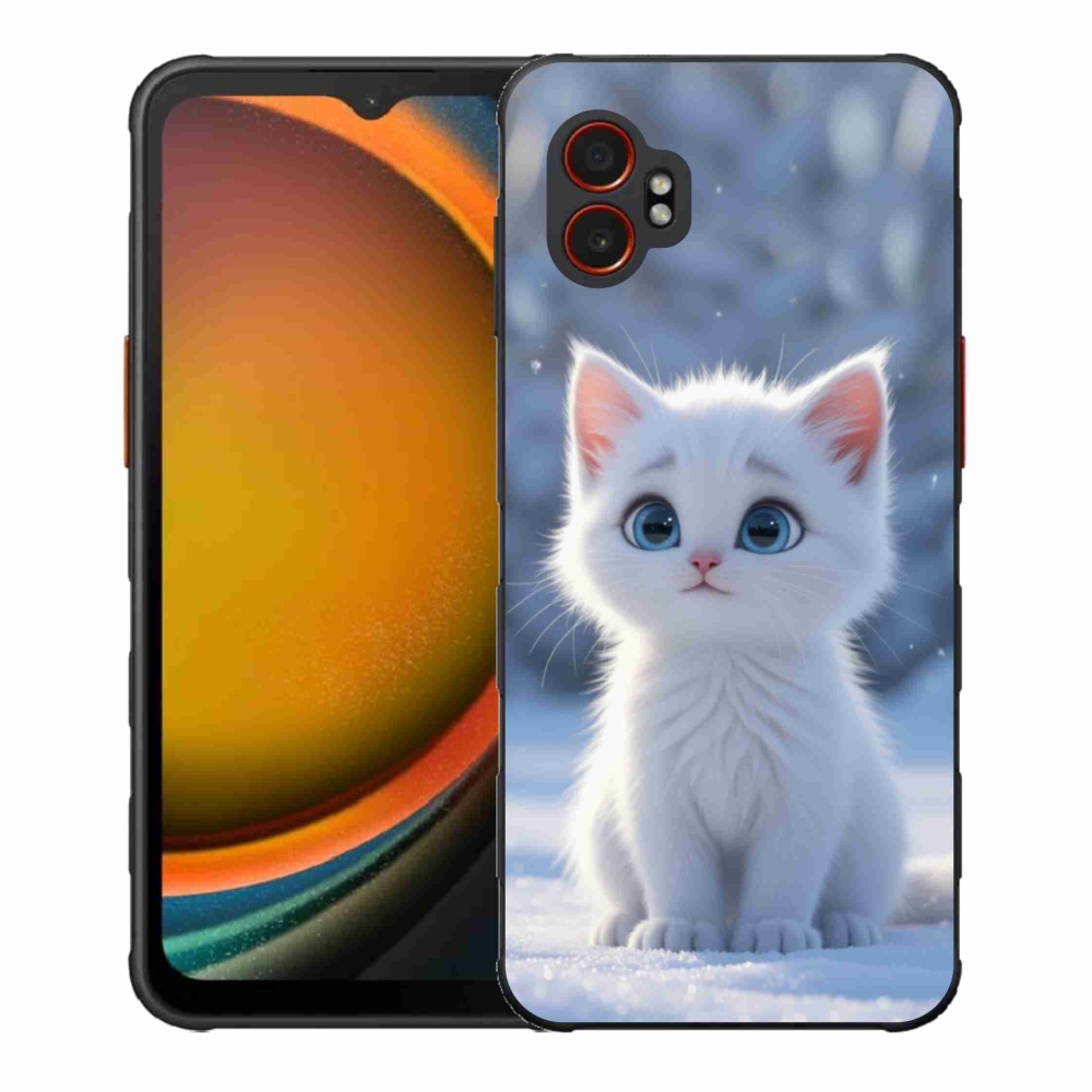 Gélový kryt mmCase na Samsung Galaxy Xcover 7 Pro - biele mačiatko 3