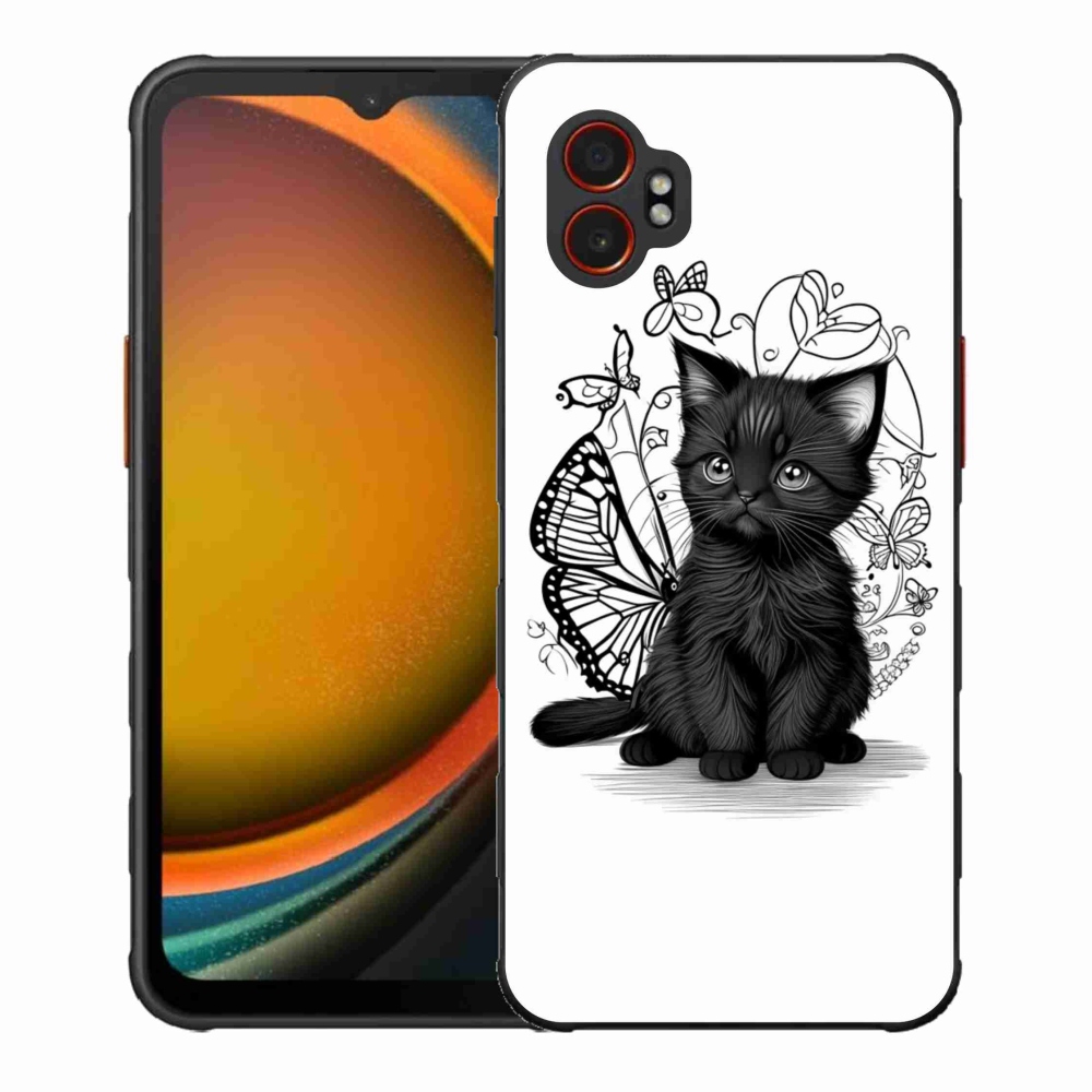 Gélový kryt mmCase na Samsung Galaxy Xcover 7 Pro - čierne mačiatko