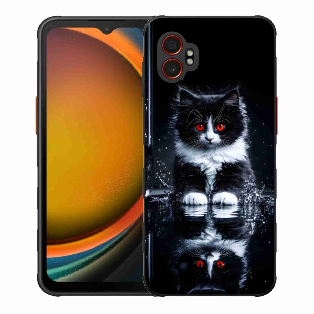 Gélový kryt mmCase na Samsung Galaxy Xcover 7 Pro - čiernobiele mačiatko