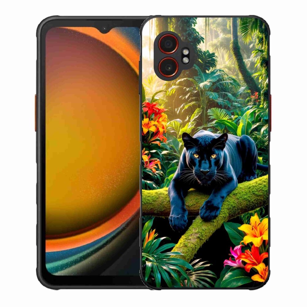 Gélový kryt mmCase na Samsung Galaxy Xcover 7 Pro - čierny panter v džungli