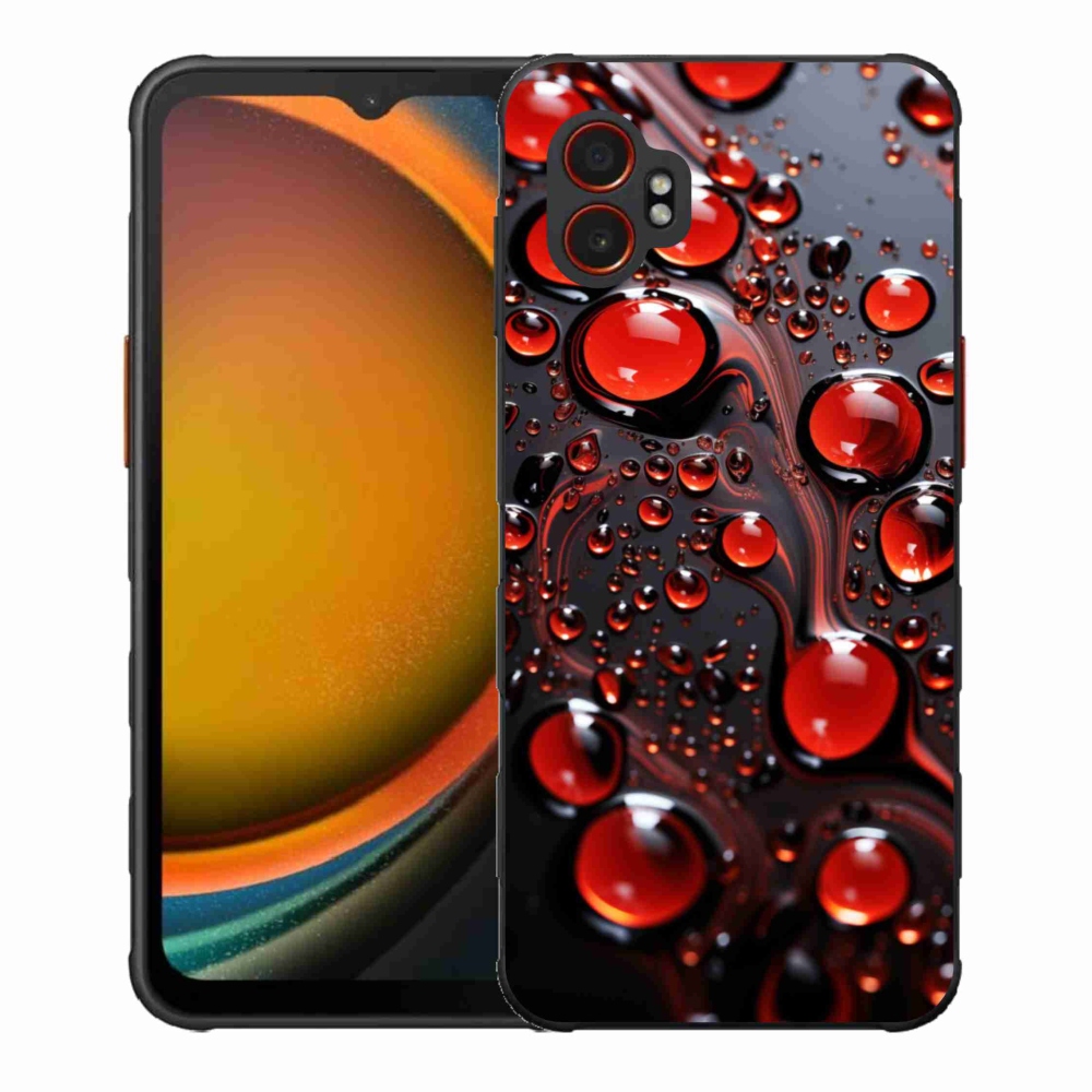Gélový kryt mmCase na Samsung Galaxy Xcover 7 Pro - červené kvapky 2