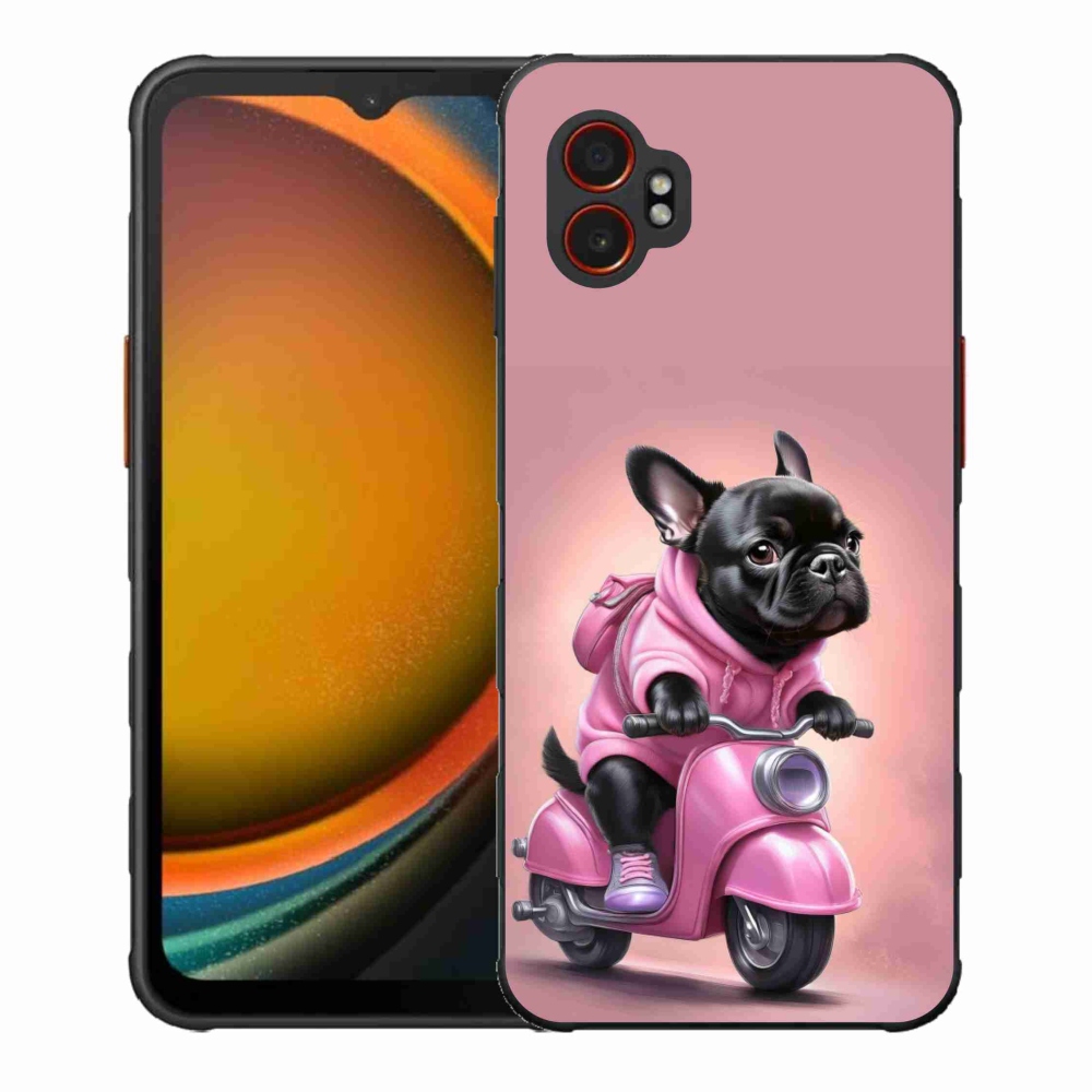 Gélový kryt mmCase na Samsung Galaxy Xcover 7 Pro - francúzsky buldoček na skútri