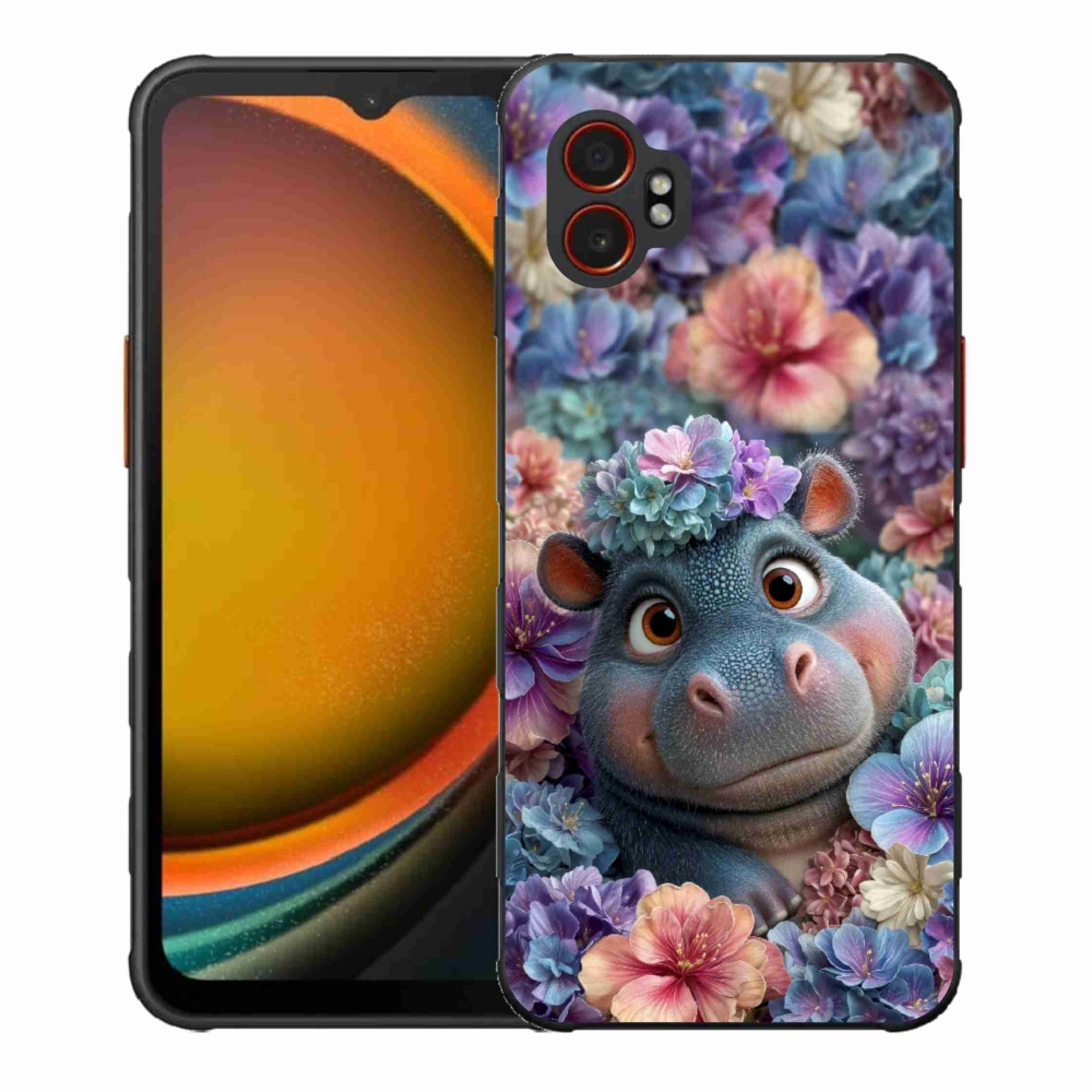 Gélový kryt mmCase na Samsung Galaxy Xcover 7 Pro - hrošík v kvetoch