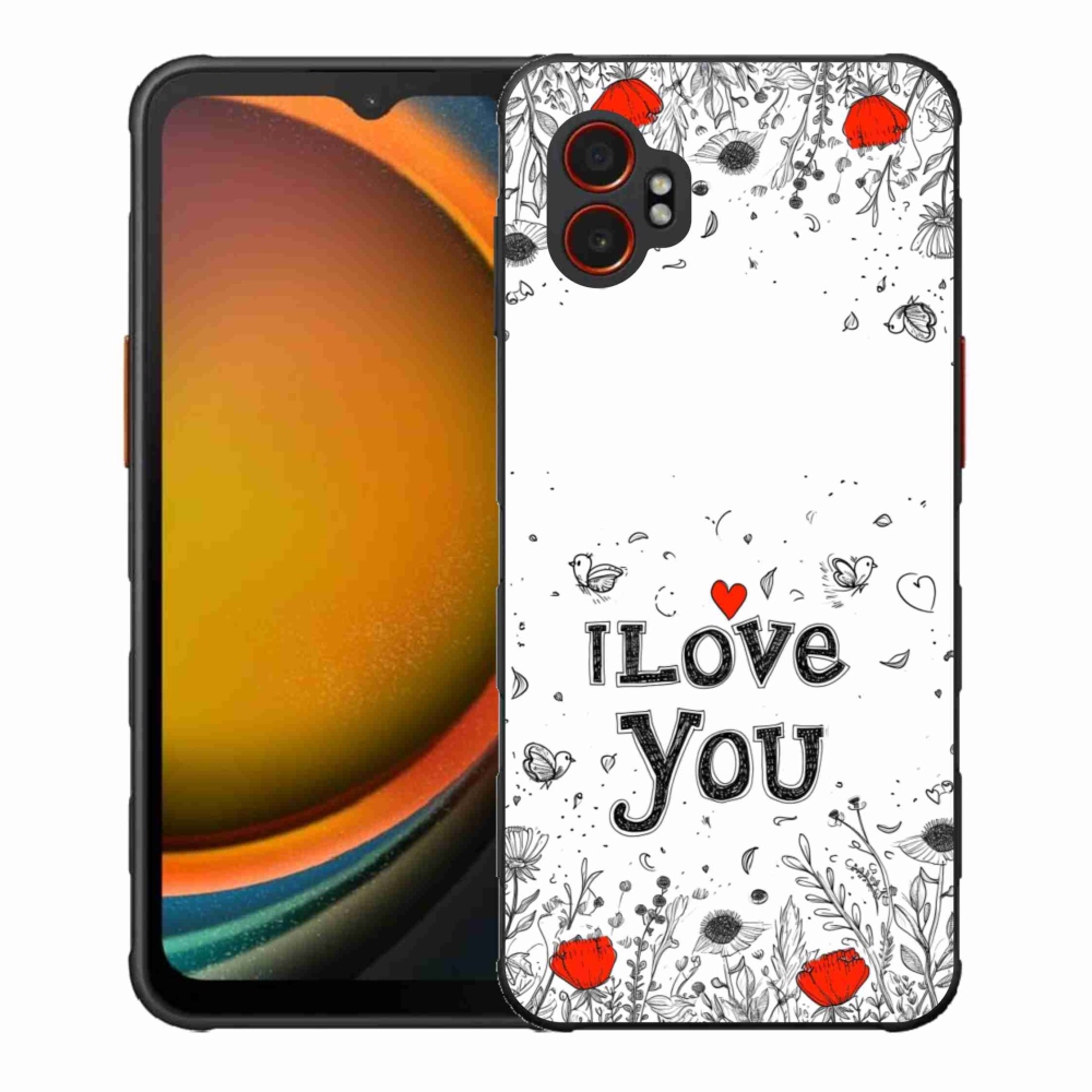 Gélový kryt mmCase na Samsung Galaxy Xcover 7 Pro - I love you biele pozadie