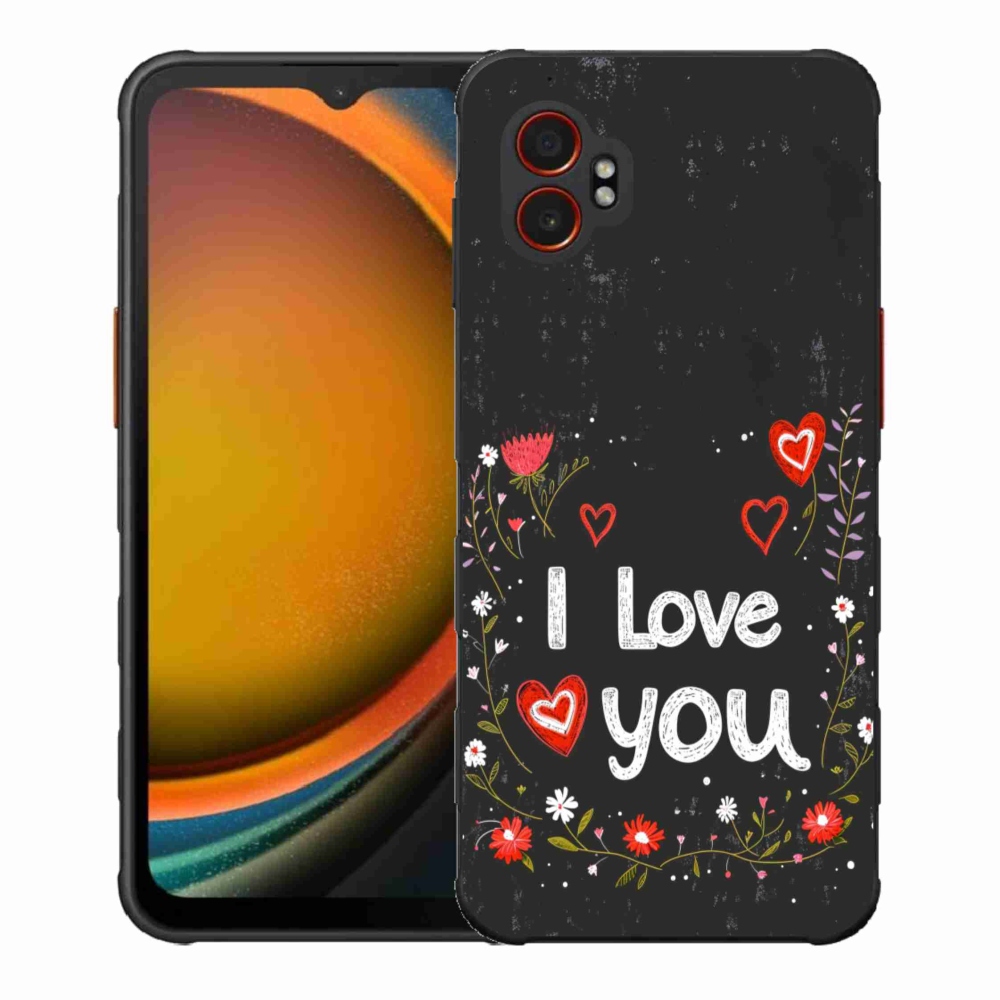 Gélový kryt mmCase na Samsung Galaxy Xcover 7 Pro - I love you čierne pozadie