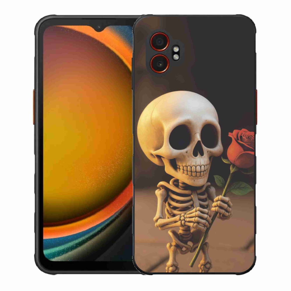 Gélový kryt mmCase na Samsung Galaxy Xcover 7 Pro - kostlivec s ružou