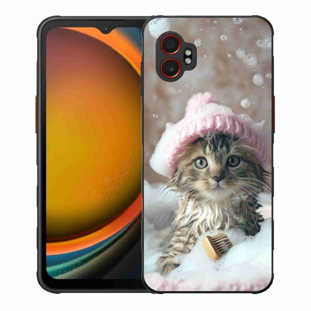 Gélový kryt mmCase na Samsung Galaxy Xcover 7 Pro - mačiatko a kúpeľ