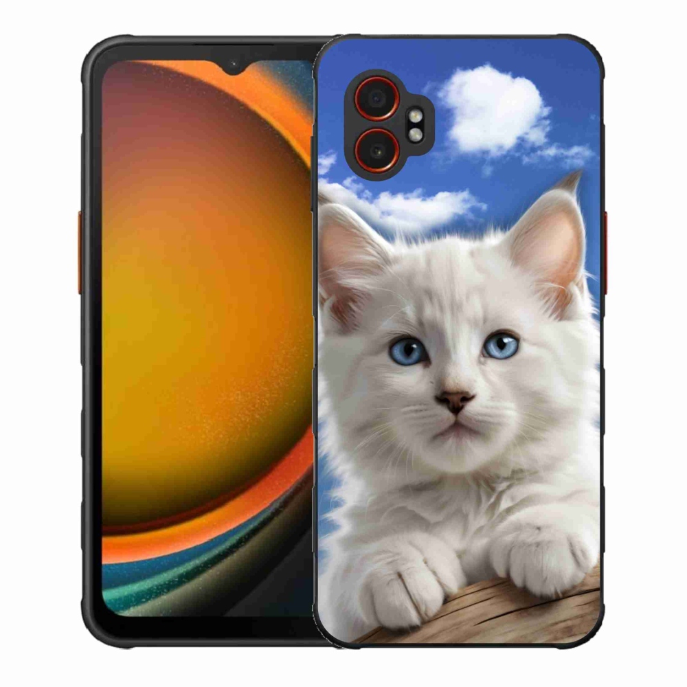 Gélový kryt mmCase na Samsung Galaxy Xcover 7 Pro - mačiatko a oblaky