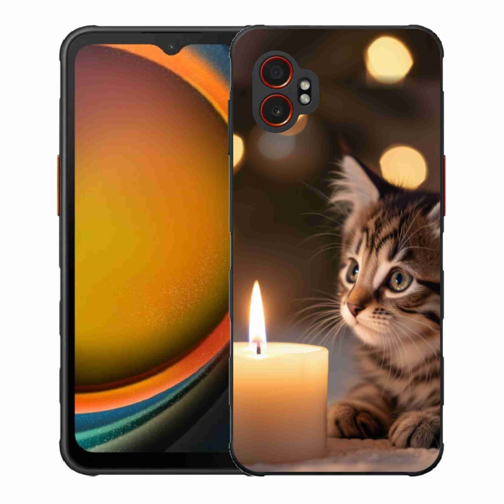 Gélový kryt mmCase na Samsung Galaxy Xcover 7 Pro - mačiatko a sviečka