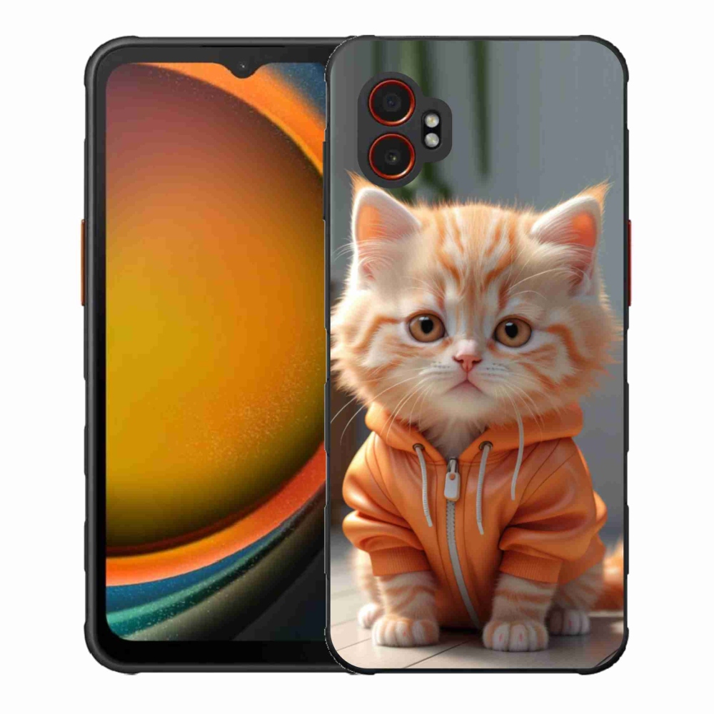 Gélový kryt mmCase na Samsung Galaxy Xcover 7 Pro - mačiatko v mikine