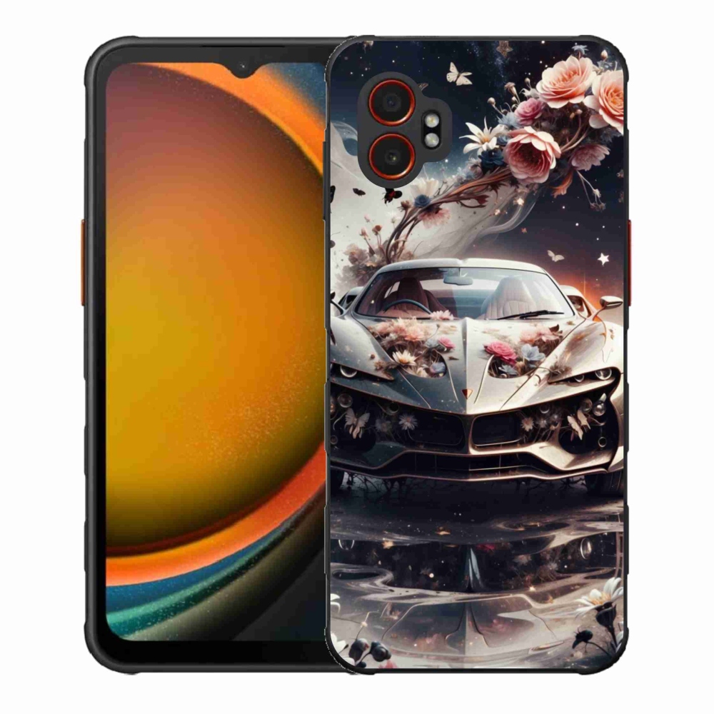 Gélový kryt mmCase na Samsung Galaxy Xcover 7 Pro - kvetinový športový automobil