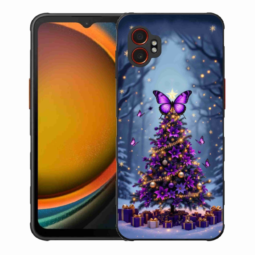 Gélový kryt mmCase na Samsung Galaxy Xcover 7 Pro - motýlí vianočný stromček