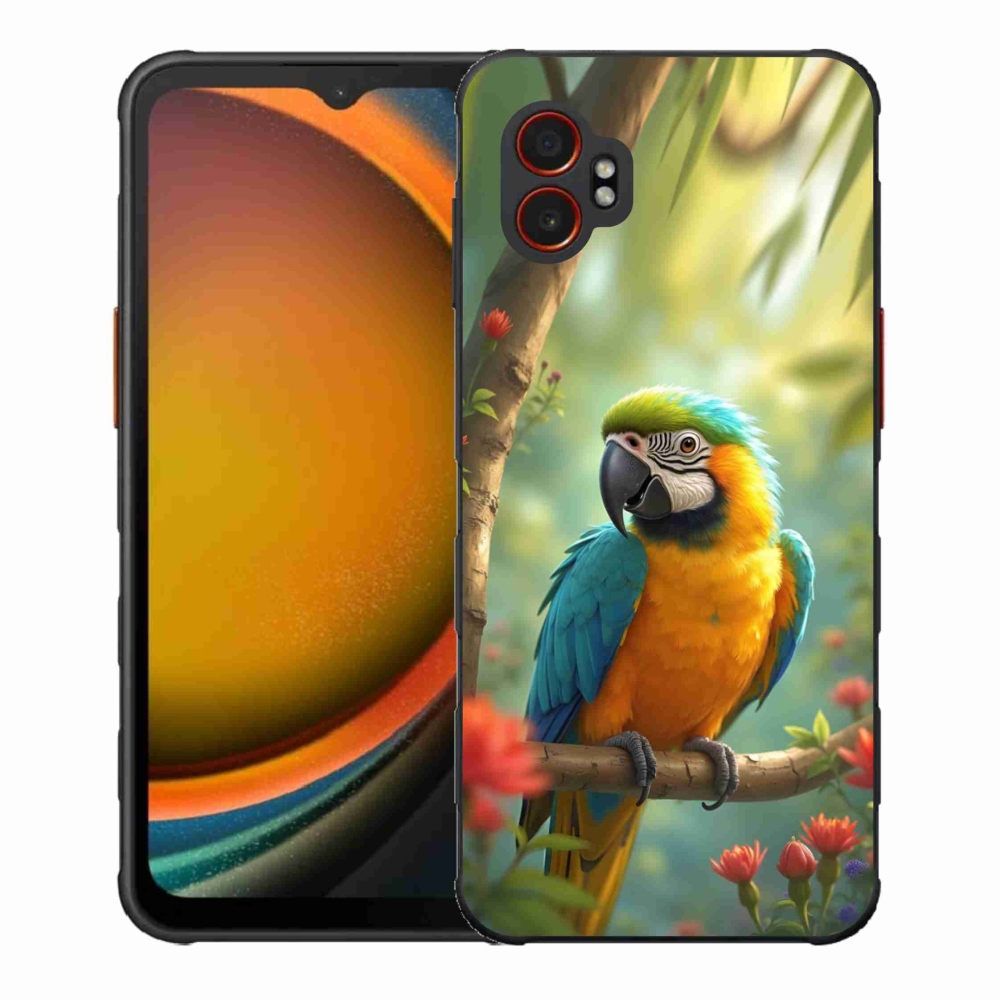Gélový kryt mmCase na Samsung Galaxy Xcover 7 Pro - papagáj ara modrožltá