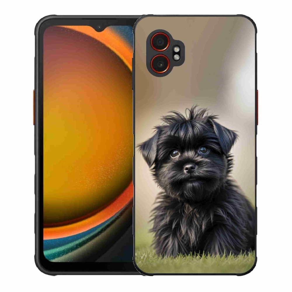 Gélový kryt mmCase na Samsung Galaxy Xcover 7 Pro - roztomilý čierny psík