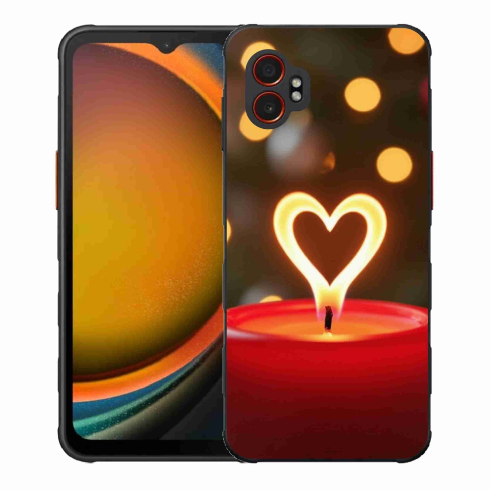 Gélový kryt mmCase na Samsung Galaxy Xcover 7 Pro - srdce z plameňa