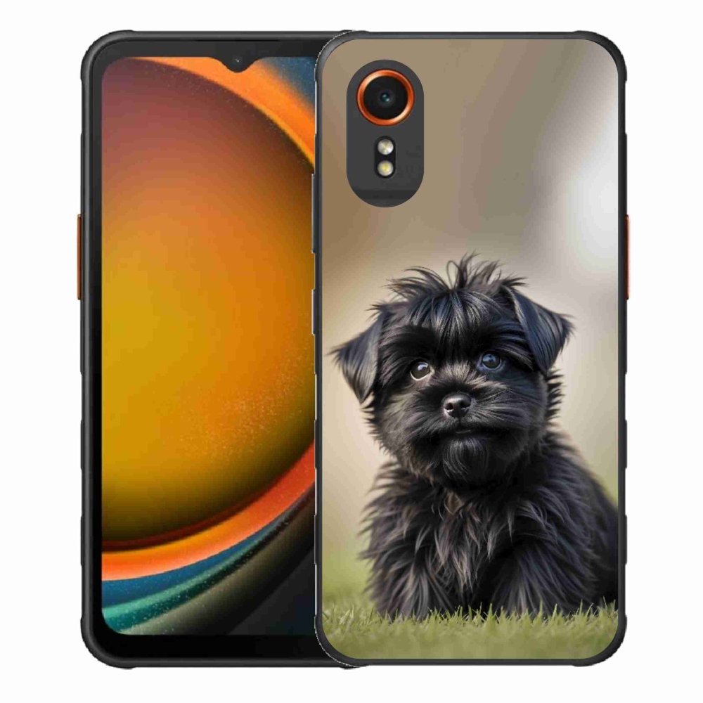 Gélový kryt mmCase na Samsung Galaxy Xcover 7 - roztomilý čierny psík